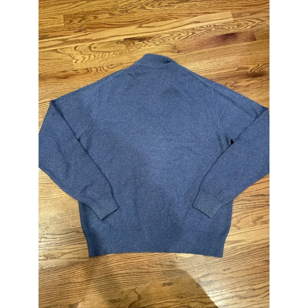 Peter Millar Men's Merino Wool Cashmere‎ Blend Blue Quarter Zip Size XL (READ)